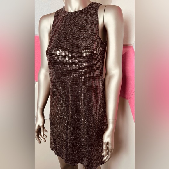 Rock and Shine Rose Gold and Black Sequin Dress - Picture 3 of 5